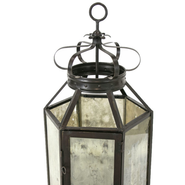 Large Iron and Mirrored Glass Lantern - Image 3