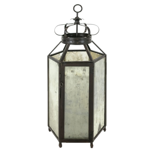 Large Iron and Mirrored Glass Lantern - Image 1