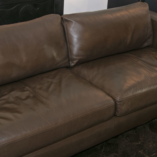 DESIGN WITHIN REACH 2-Cushion Sofa in Espresso Leather - Image 5