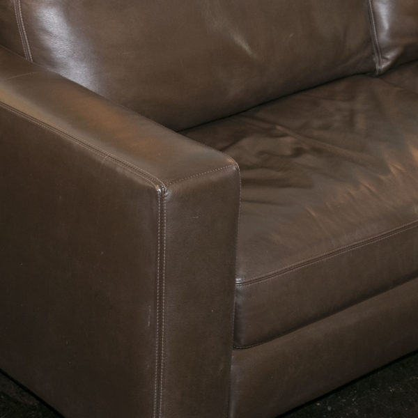 DESIGN WITHIN REACH 2-Cushion Sofa in Espresso Leather - Image 7