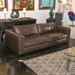 DESIGN WITHIN REACH 2-Cushion Sofa in Espresso Leather - Image 2