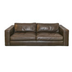 DESIGN WITHIN REACH 2-Cushion Sofa in Espresso Leather