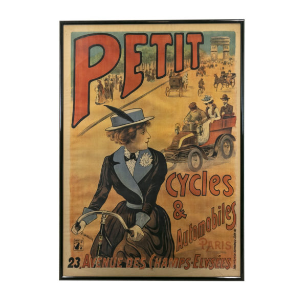 Antique PHILIPPE CHAPELLIER Original Petit Cycles and Automobiles Poster - Image 1