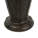 Hammered Metal Urn Lamp with Stained Glass Shade - Image 5