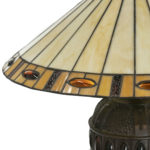 Hammered Metal Urn Lamp with Stained Glass Shade - Image 3