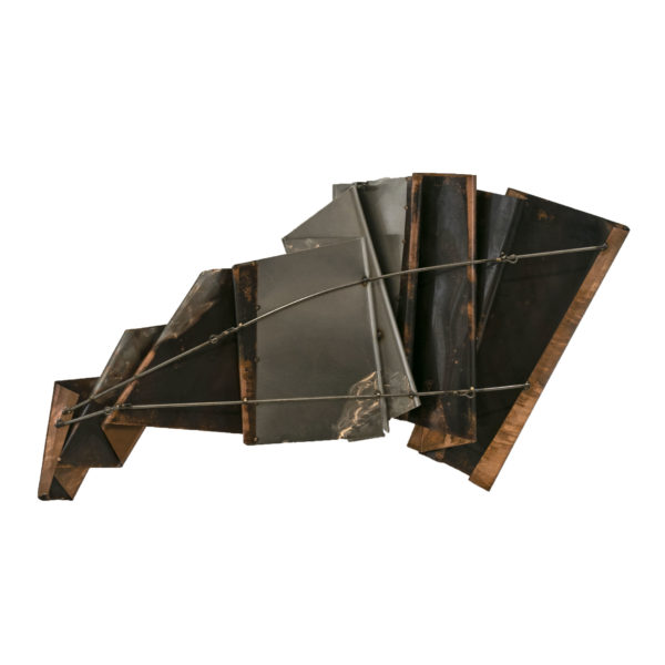 Folded Copper and Brushed Steel Wall Sculpture - Image 5