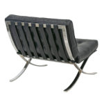 Barcelona Style Chair in Navy Blue Leather - Image 3