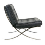 Barcelona Style Chair in Navy Blue Leather - Image 2