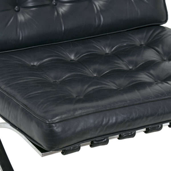 Barcelona Style Chair in Navy Blue Leather - Image 5