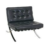 Barcelona Style Chair in Navy Blue Leather