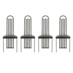 Set of 4 AMISCO Metal Slatted Arch Back Dining Chairs