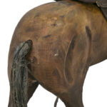 Antique Wooden Horse with Leather Saddle and Cast Iron Wheels - Image 6