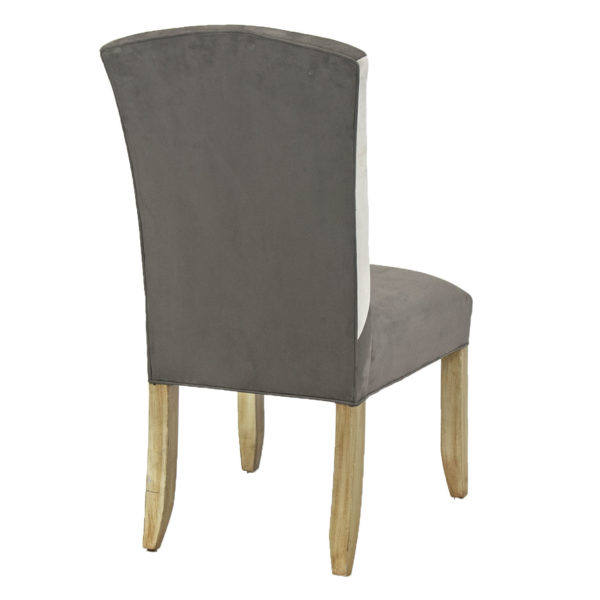 Set of 6 Button Tufted Dining Chairs Upholstered in Two Tone Microfiber - Image 4