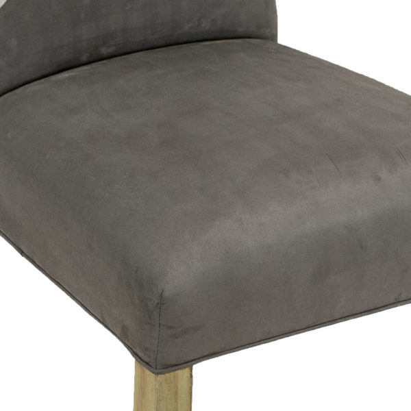 Set of 6 Button Tufted Dining Chairs Upholstered in Two Tone Microfiber - Image 6