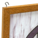 30” x 39” Stained Glass Window with Purple Arch and Amber Blossoms - Image 3