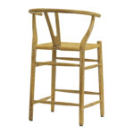 Set of 4 Wishbone Back Counter Stools with Rush Seats - Image 3