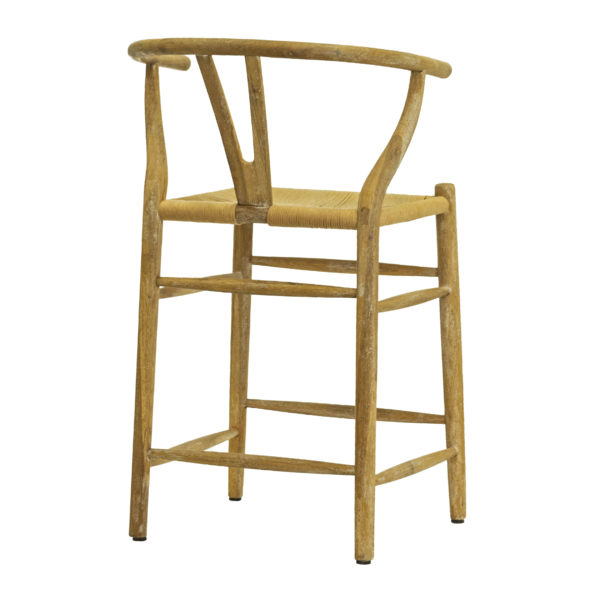Set of 4 Wishbone Back Counter Stools with Rush Seats - Image 3