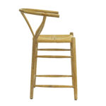 Set of 4 Wishbone Back Counter Stools with Rush Seats - Image 2