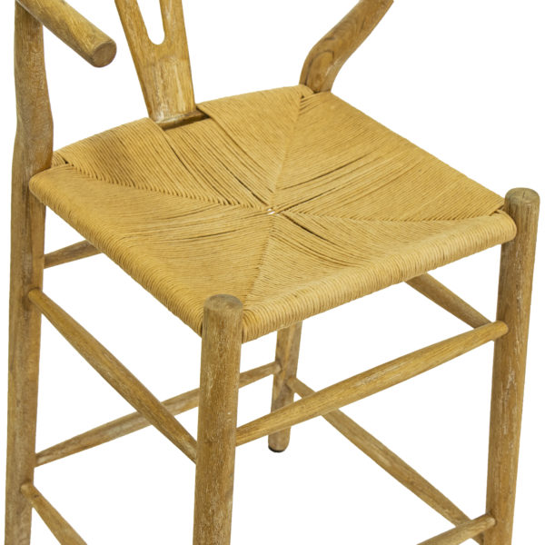 Set of 4 Wishbone Back Counter Stools with Rush Seats - Image 5