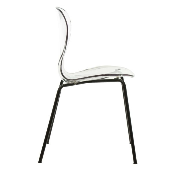 Set of 4 Lucite and Black Metal Chairs - Image 2