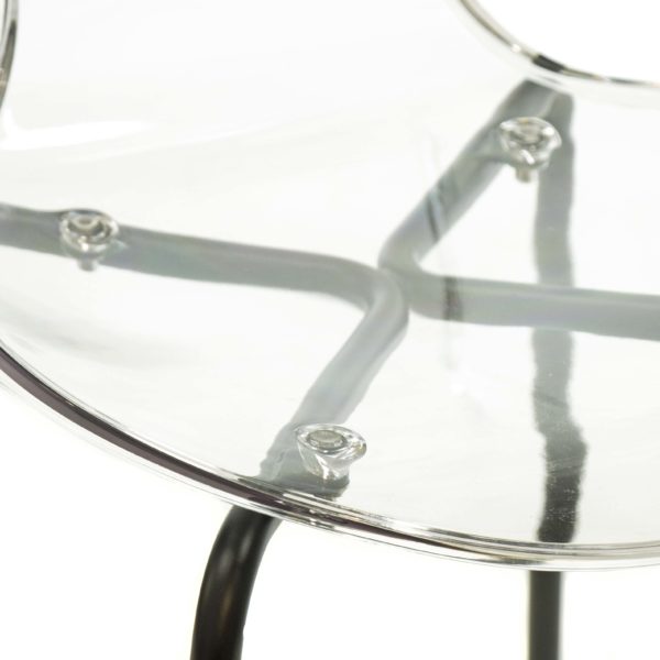 Set of 4 Lucite and Black Metal Chairs - Image 5