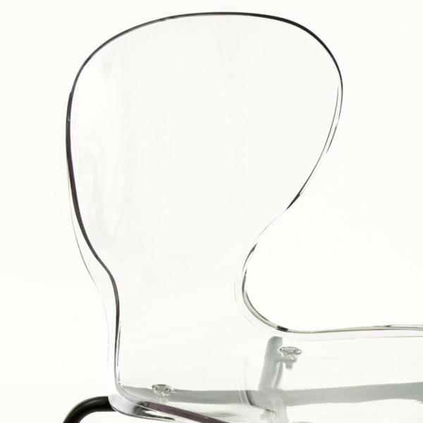 Set of 4 Lucite and Black Metal Chairs - Image 4