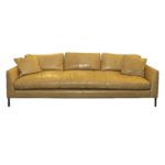 VERELLEN Bench Seat Sofa in Pale Yellow Leather