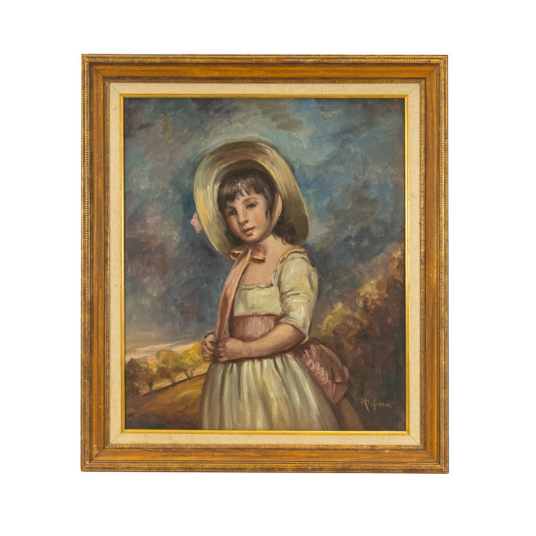 R.P. DEFRESNE “Portrait of a Young Girl” Original Oil on Canvas ...