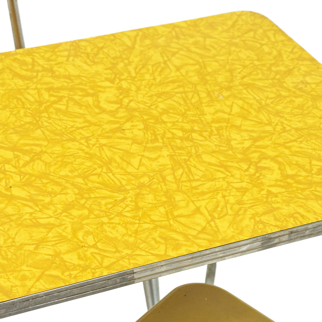 Yellow formica table and on sale chairs for sale