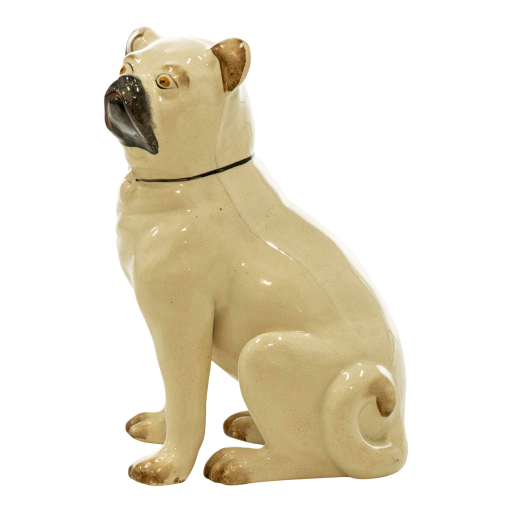 Vintage Staffordshire England Dog English Pottery fashion Pug mantle dog Ceramic Dog Figurine Porcelain pug Figurine English Pottery pug dog figure