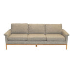 WEST ELM Mid Century Style Wood Framed Sofa in Grey