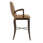 Set of 3 CENTURY Wood Framed Bar Stools in Tan Leather - Image 6