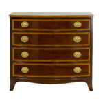 COUNCILL Hepplewhite Mahogany Bow Front 4 Drawer Chest