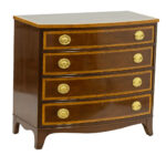 COUNCILL Hepplewhite Mahogany Bow Front 4 Drawer Chest - Image 2