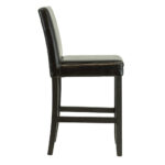 Set of 6 Parsons Style Counter Stools in Black Leather - Image 6