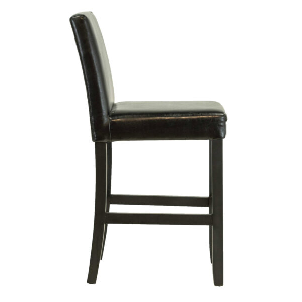 Set of 6 Parsons Style Counter Stools in Black Leather - Image 6