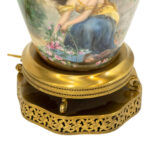 Hand Painted Porcelain Urn Lamp on Brass Base - Image 3