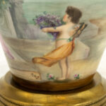 Hand Painted Porcelain Urn Lamp on Brass Base - Image 5