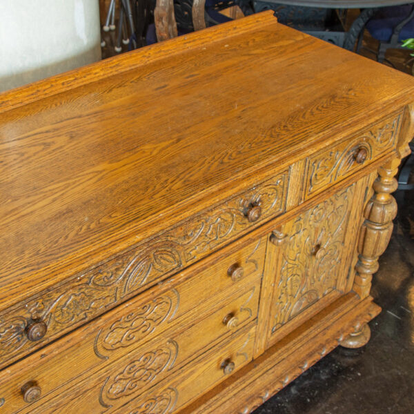 Jacobean Style Oak Buffet - Image 3