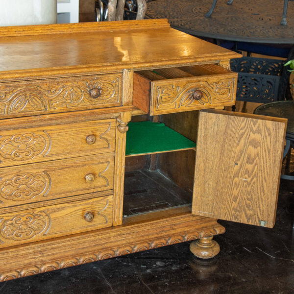 Jacobean Style Oak Buffet - Image 7