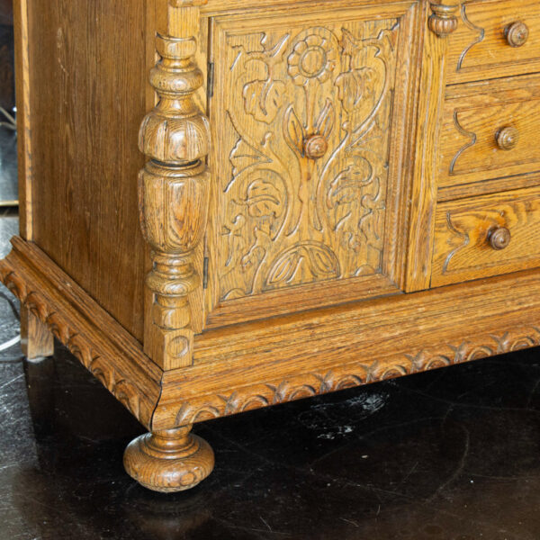 Jacobean Style Oak Buffet - Image 8