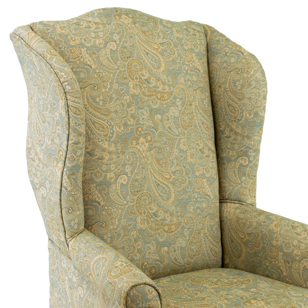 PENNSYLVANIA HOUSE Wing Chair in Blue and Beige Paisley