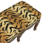 Reupholstering tiger print foot stools - Diana Elizabeth