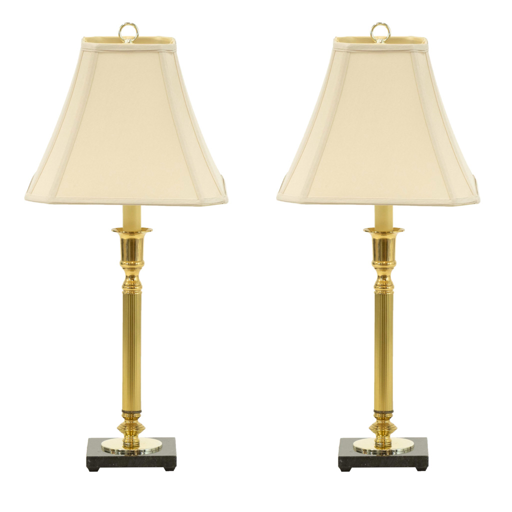 Pair of ROBERT ABBEY INC. Brass Buffet Lamps | Grandview Mercantile