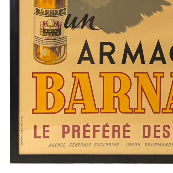 Vintage French ARMAGNAC BARNABÉ Advertising Poster - Image 2