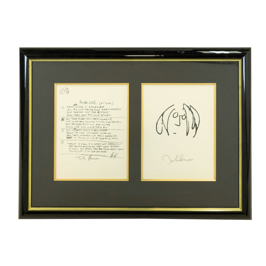 John Lennon - Woman Framed Limited Edition Hand Written Lyrics