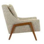 New NORWALK COPLEY Mid-Century Style Accent Chair in Gray Tweed - Image 6