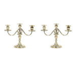 Pair of KMK Sterling 3 Arm Candelabras