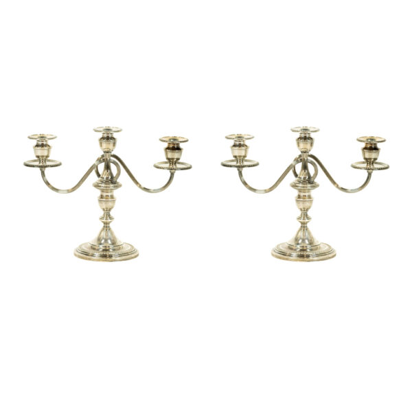Pair of KMK Sterling 3 Arm Candelabras - Image 1