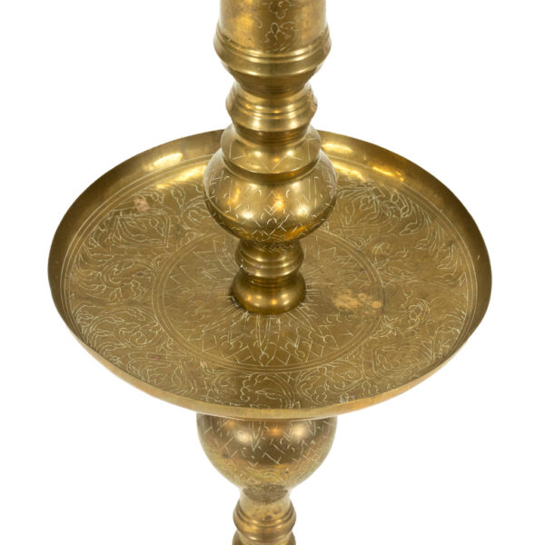 Pair of Large Brass Floor Candle Holders - Image 3